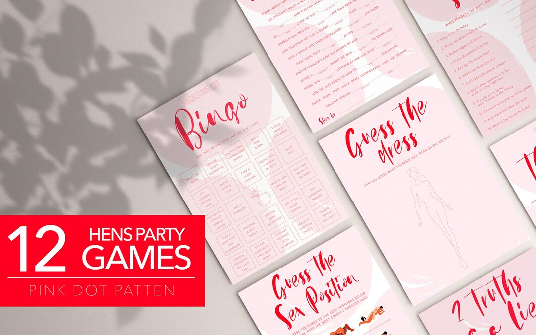 Flirty Pink Hens Party Games Bachelorette Games Pink Hens Etsy Australia