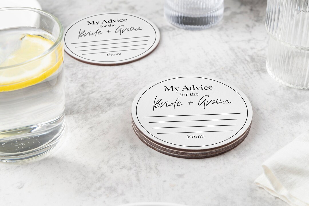 Advice for the Bride & Groom Wedding Coasters Event Coasters Event