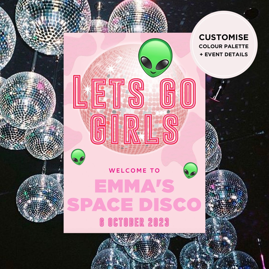 Space Disco Hen's Party Sign Wedding Sign Hens Party Signage Bachelorette Party DIGITAL