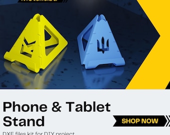 CNC Metal Phone & Tablet Stand DXF File – DIY 2mm Sheet (Digital Download)