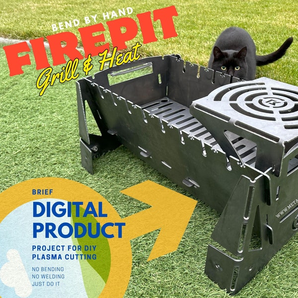 Vuurkorfbestand DXF-set voor het maken van een metalen barbecue, BBQ Plasma Cut Ready, Metallaba, Grill DIY