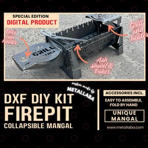 Collapsible Camping Fire Pit BBQ Grill - CNC Cutting DXF Files (Digital Download)