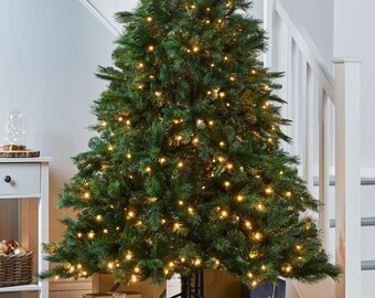 Pre-Lit Victorian Pine Multi-Function Christmas Tree with Warm White LED Lights