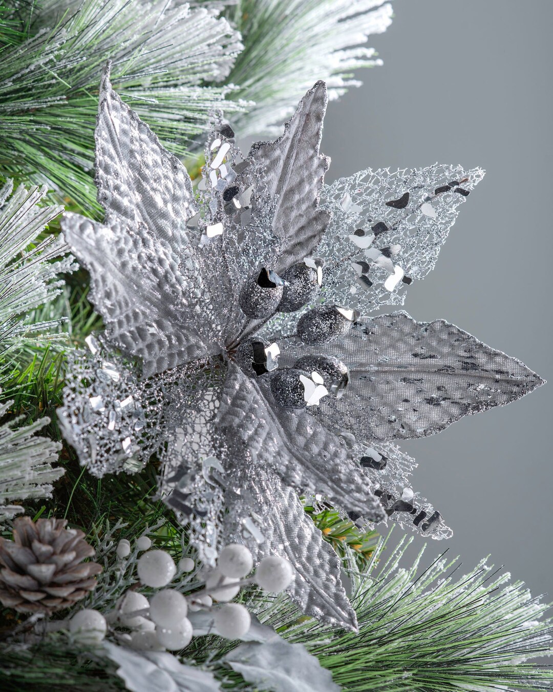 Artificial Poinsettia Christmas Tree Flower Decoration Etsy