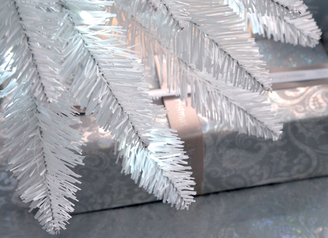 Prelit White Pencil Christmas Tree With 180 LED Lights Etsy