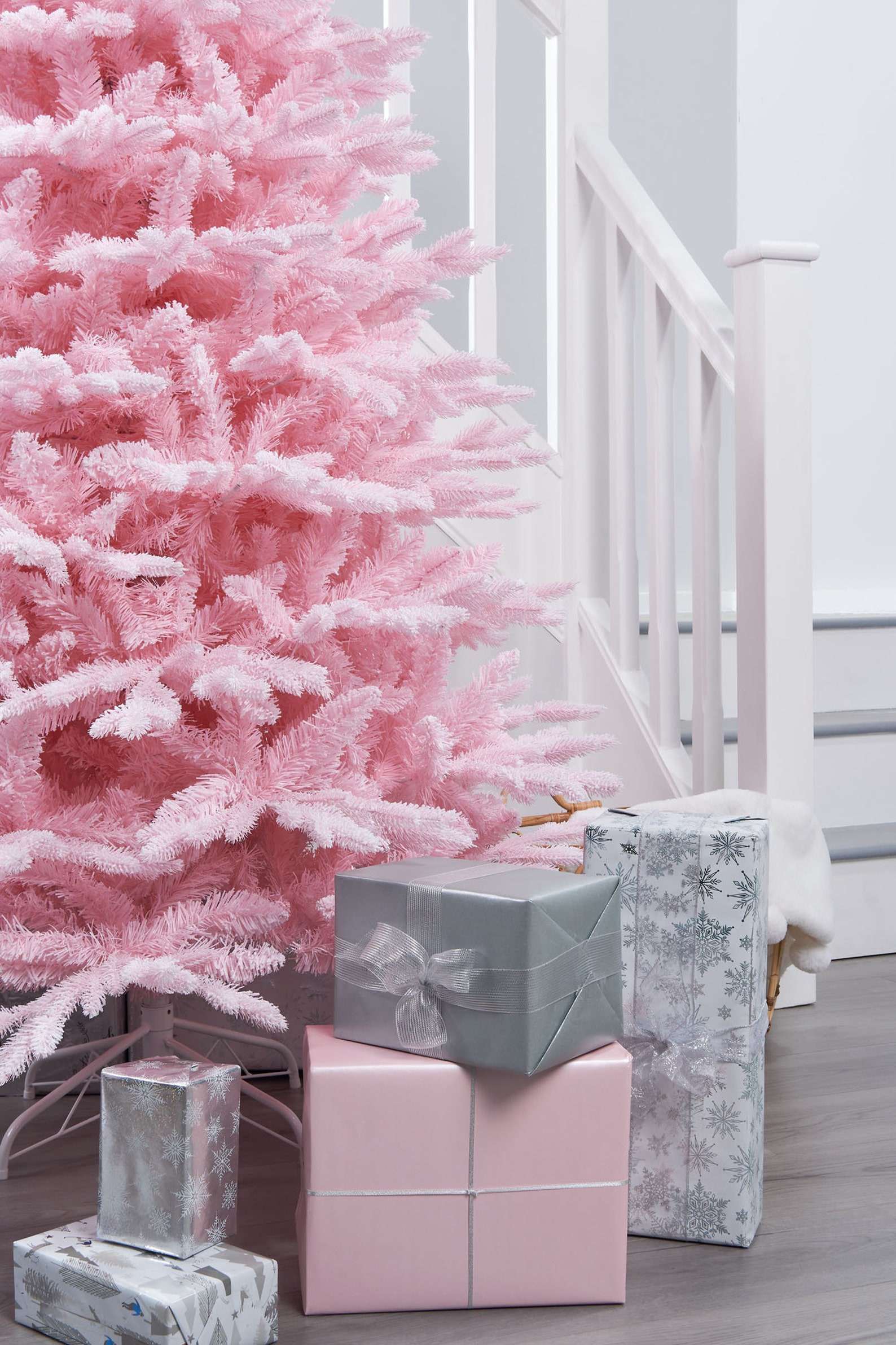 Pink Sugar Snow Flocked Christmas Tree Etsy UK