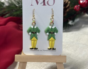 Elf Earrings | Christmas Elf | Handmade | polymer clay | 18k gold Plated | Hypoallergenic | nickle free