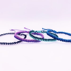 Simple and Thin Braided Bracelet with Adjustable Closure, String Friendship Bracelet, Macrame Knot