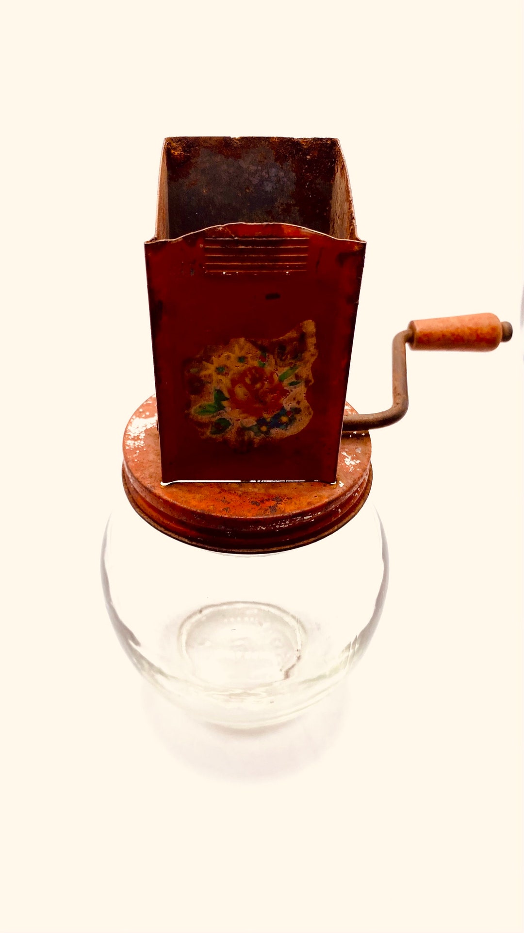 Nut Grinder 1950s Metal & Glass With Hand Crank Rare 50s Etsy