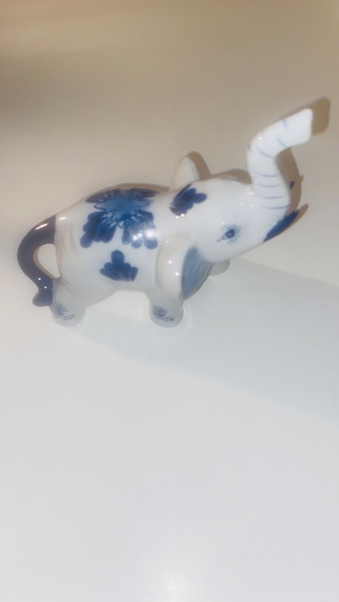 Elephant Figurine Bombay Porcelain Blue & White Elephant Etsy