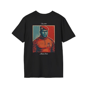 Freedom Fighter Graphic Tee of Ibrahim Traore, Pan African, Unisex Softstyle T-Shirt, Casual Wear, Gift for History Buffs, Ibrahim Traore
