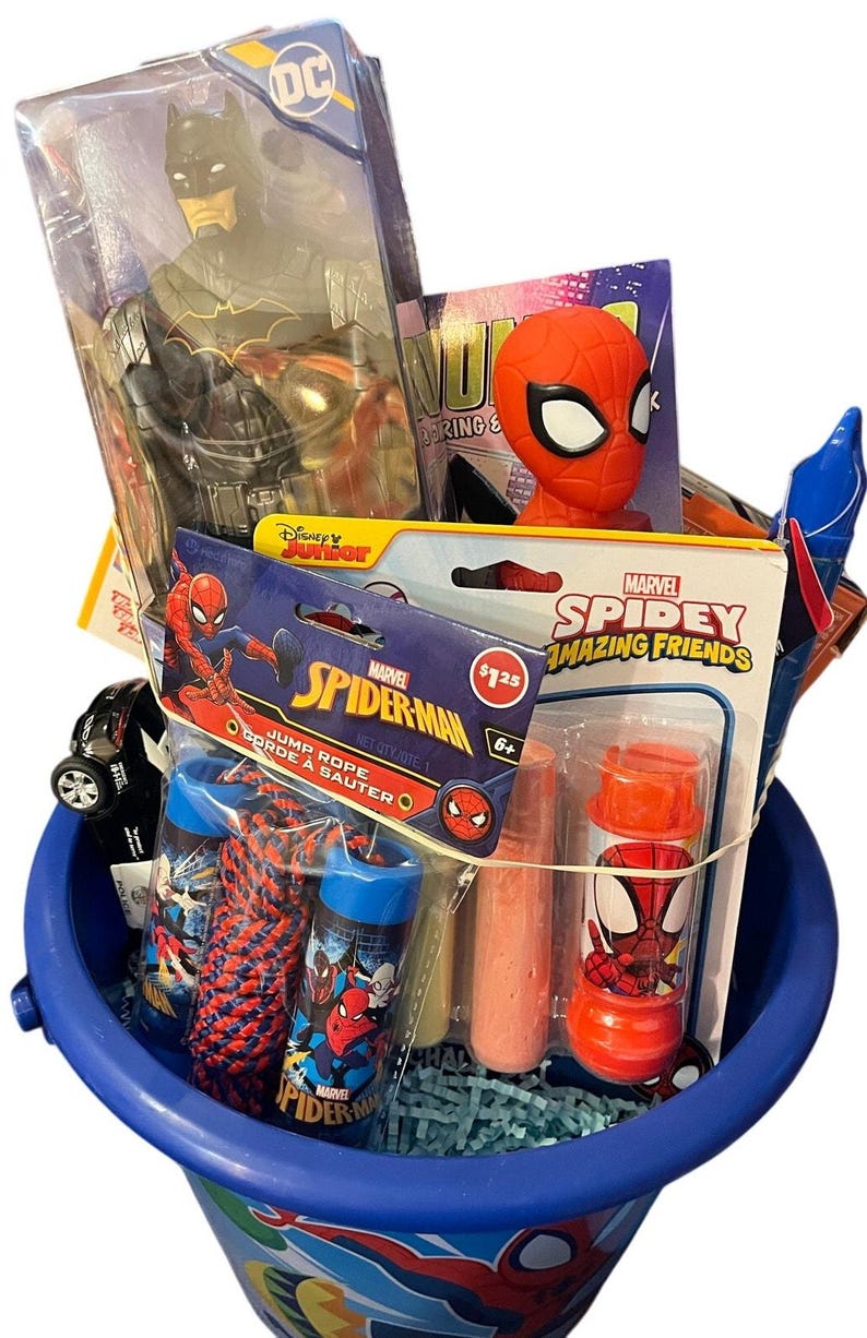 Spider-Man Avenger bundle/Easter Batman, action figure, large story book color image 1