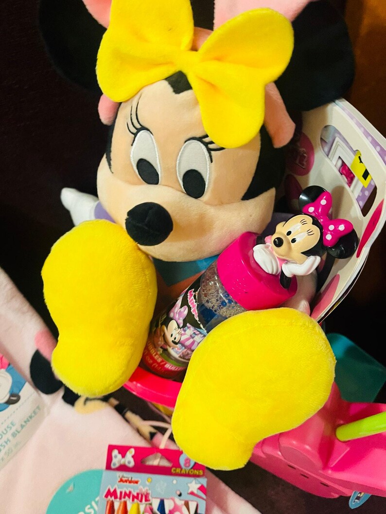 Minnie Mouse Adorable Bundle 40 BY 50 baby throw Easter Plush sand bucket image 5