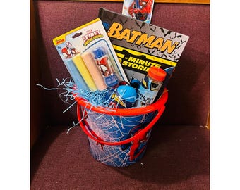 Spiderman adorable bundle preschool throw 50 by 70 Spider-Man Easter bucket