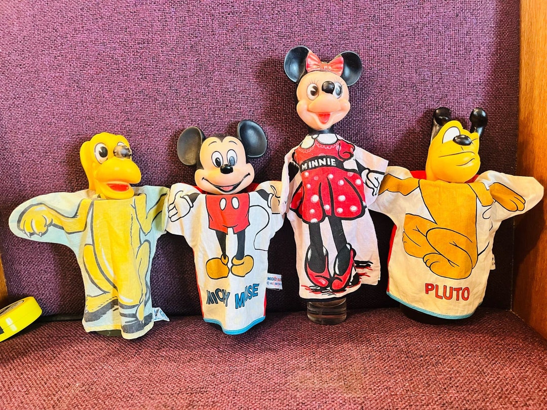 Vintage Disney Puppets Lot Minnie ,MICKEY ,and 2 Different Plutos Etsy