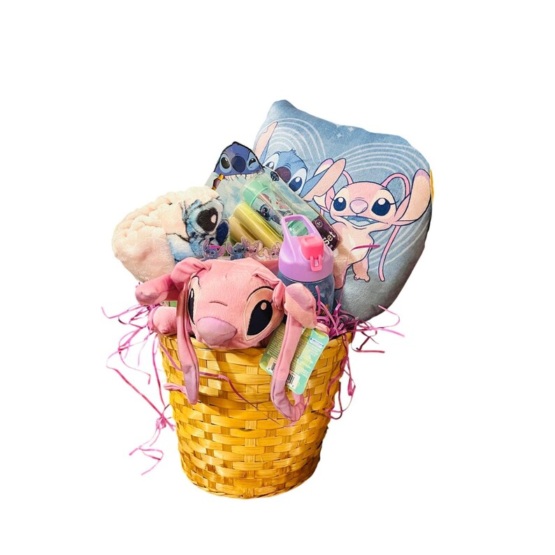 Stitch and Angel adorable bundle 40 by 50 baby throw Matching pillow Angel plush image 10