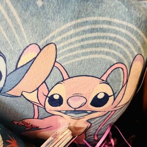 Stitch and Angel adorable bundle 40 by 50 baby throw Matching pillow Angel plush image 7