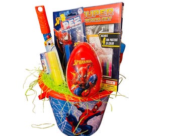 Spiderman bundle with adorable preschool throw 40 x 50 Spider-Man Easter bucket