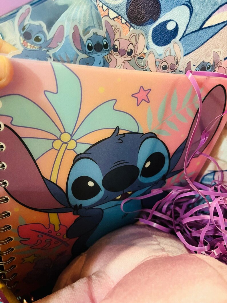 Stitch and Angel adorable bundle 40 by 50 baby throw Matching pillow Angel plush image 5