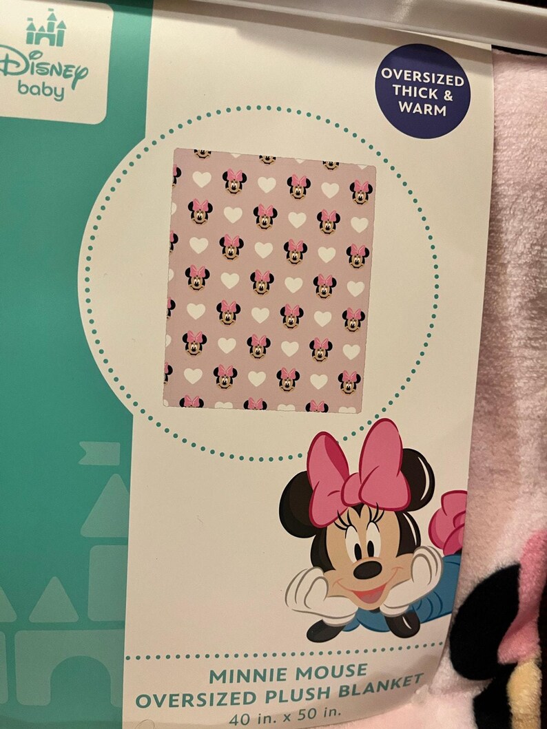Minnie Mouse Adorable Bundle 40 BY 50 baby throw Easter Plush sand bucket image 3