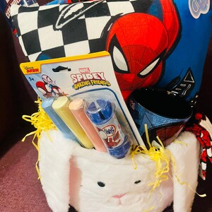 Spiderman Easter bundle soft throw 50 by 70 cloud pillow ,chalk,kite,mug and bubble wand image 7