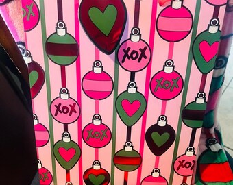 Betsey Johnson Pink  Christmas throw bundle / lot 50*70 and 3 gift bag pack