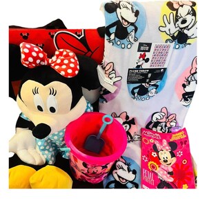 Minnie mouse sand bucket 50 x 70 soft adorable throw large mini pillow plush image 1