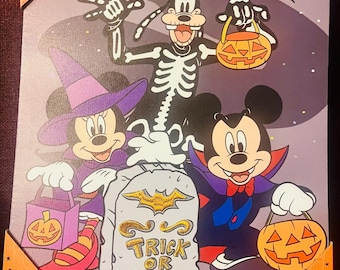 Minnie ,Mickey and Goofy Trick or Treat Halloween 11 * 14 *1.5