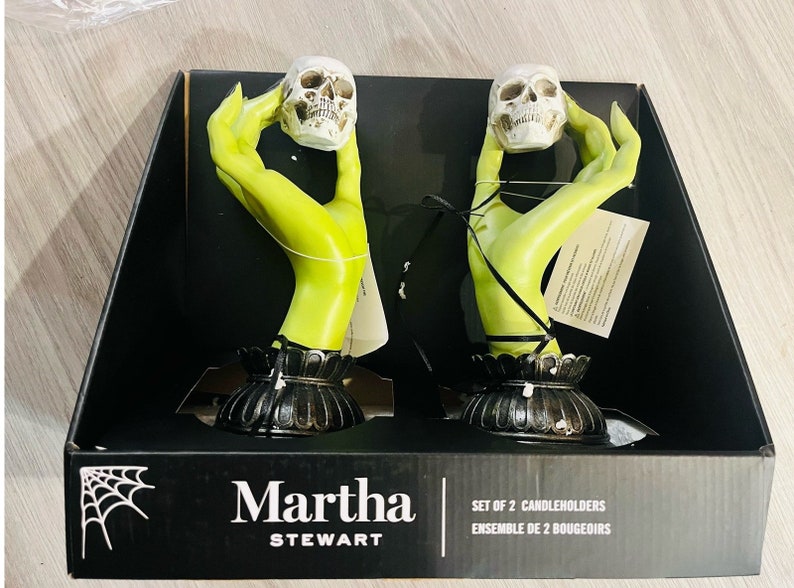 Martha Stewart set of two candleholders for Halloween display image 1