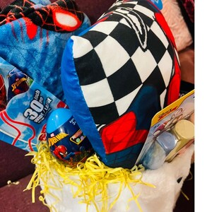 Spiderman Easter bundle soft throw 50 by 70 cloud pillow ,chalk,kite,mug and bubble wand image 4