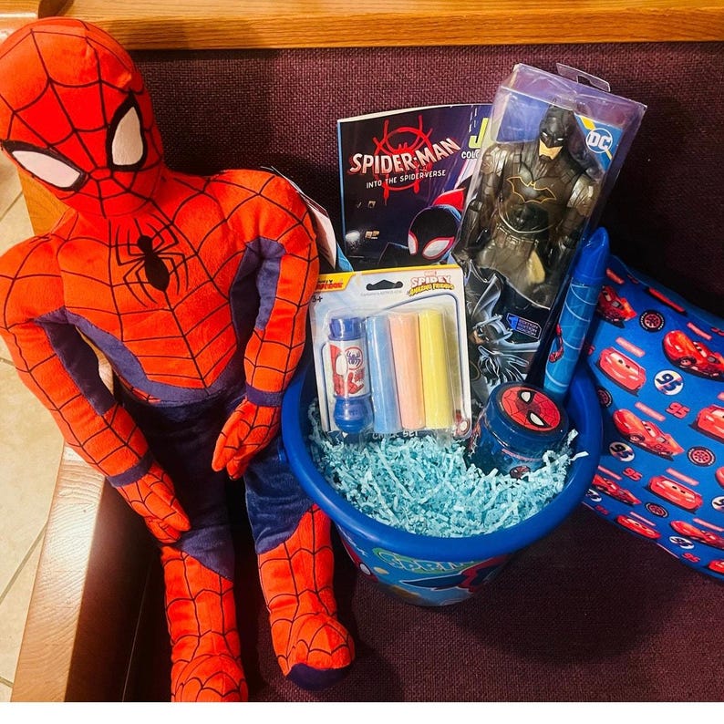 Spider-Man Easter bundle 24 inch plush ,Cars soft pillow , Batman action figure Bild 6