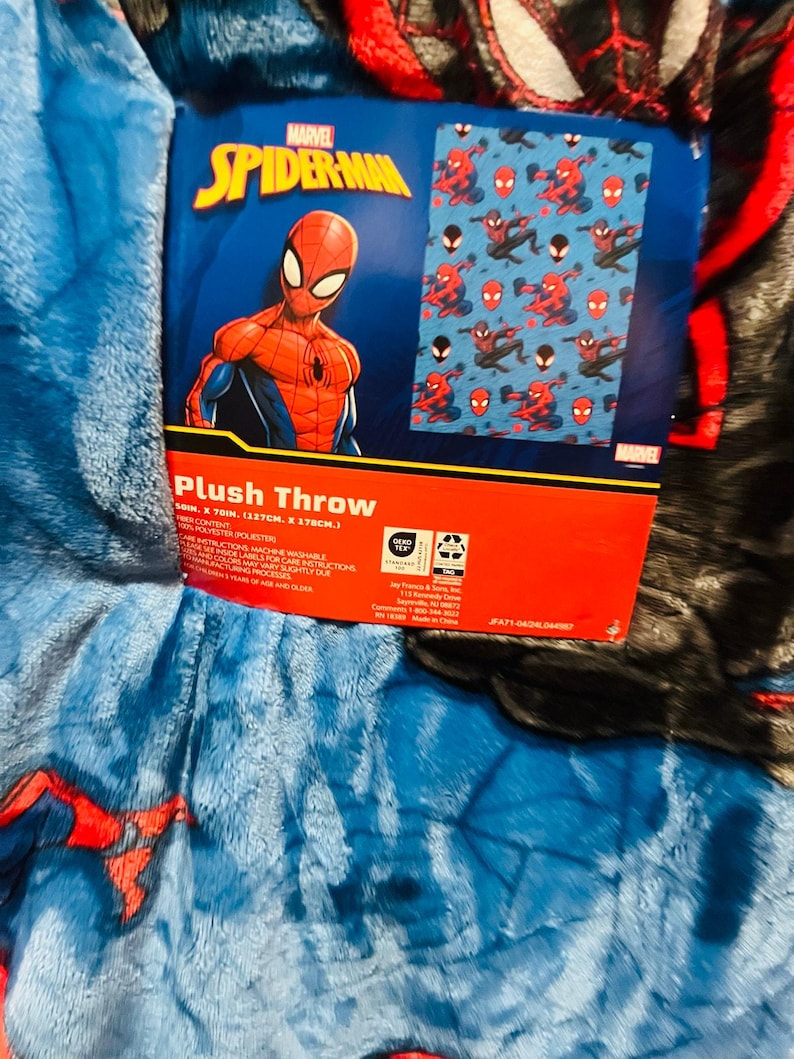 Spiderman Easter bundle soft throw 50 by 70 cloud pillow ,chalk,kite,mug and bubble wand image 9