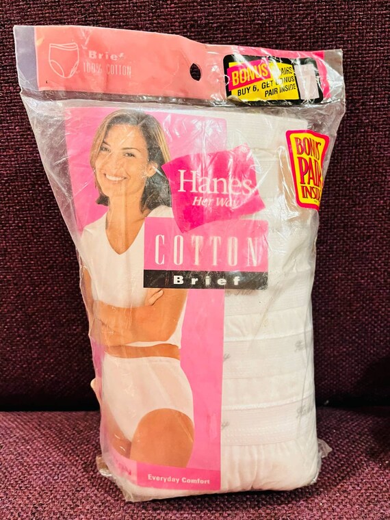 Vintage Hanes, Her Way, Cotton Briefs, Size 7 