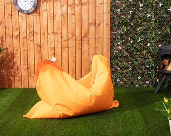 Giant BeanBag Outdoor Garden Extra Large Chair Indoor Living Room Bean Bags Water Resistant Massive Floor Cushion Lounger XXL (Orange)