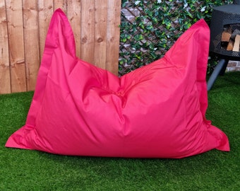 Giant BeanBag Outdoor Garden Extra Large Chair Indoor Living Room Bean Bags Water Resistant Massive Floor Cushion Lounger XXL (Red)