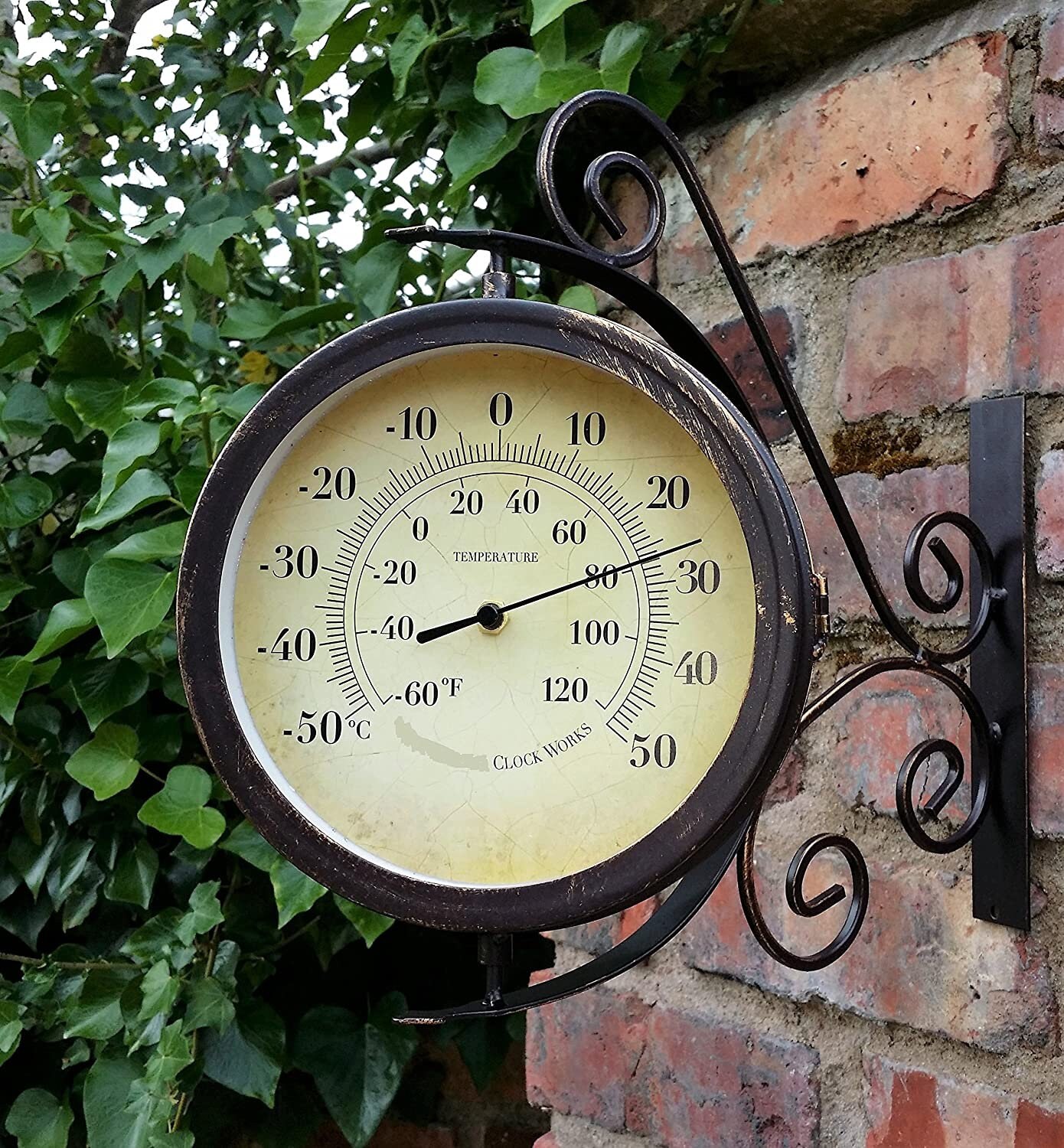 Warwick Outdoor Garden Clock With Thermometer and Swivel Etsy UK