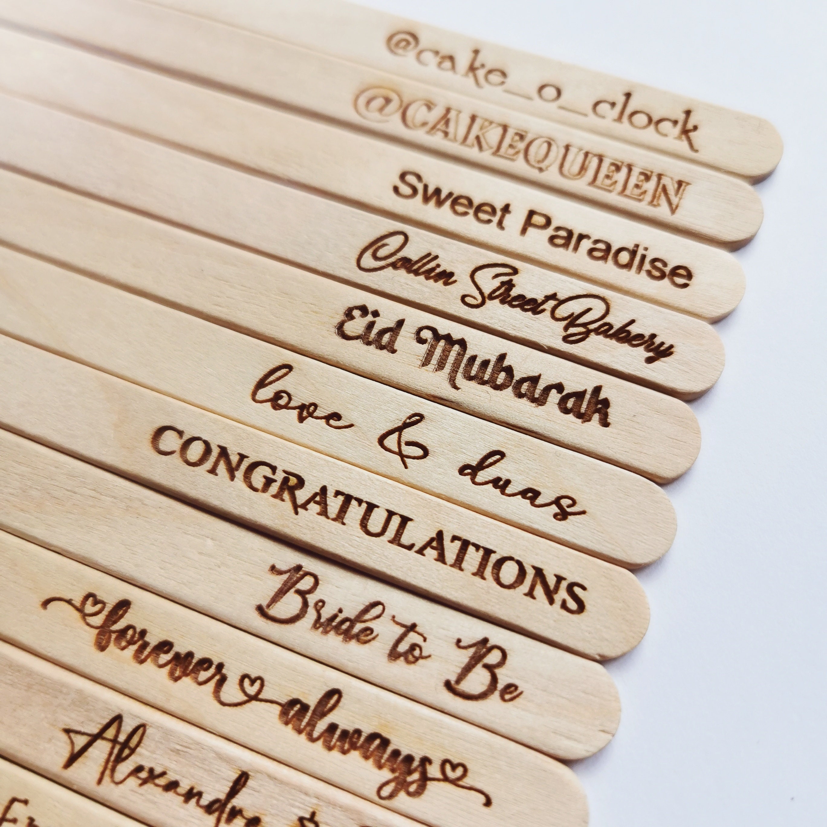 Custom Engraved Wood Standard 4.5 Popsicle Sticks WAXED, Personalized  Cakesicle Wooden Sticks 80 Sticks in a Set BULK DISCOUNTS 