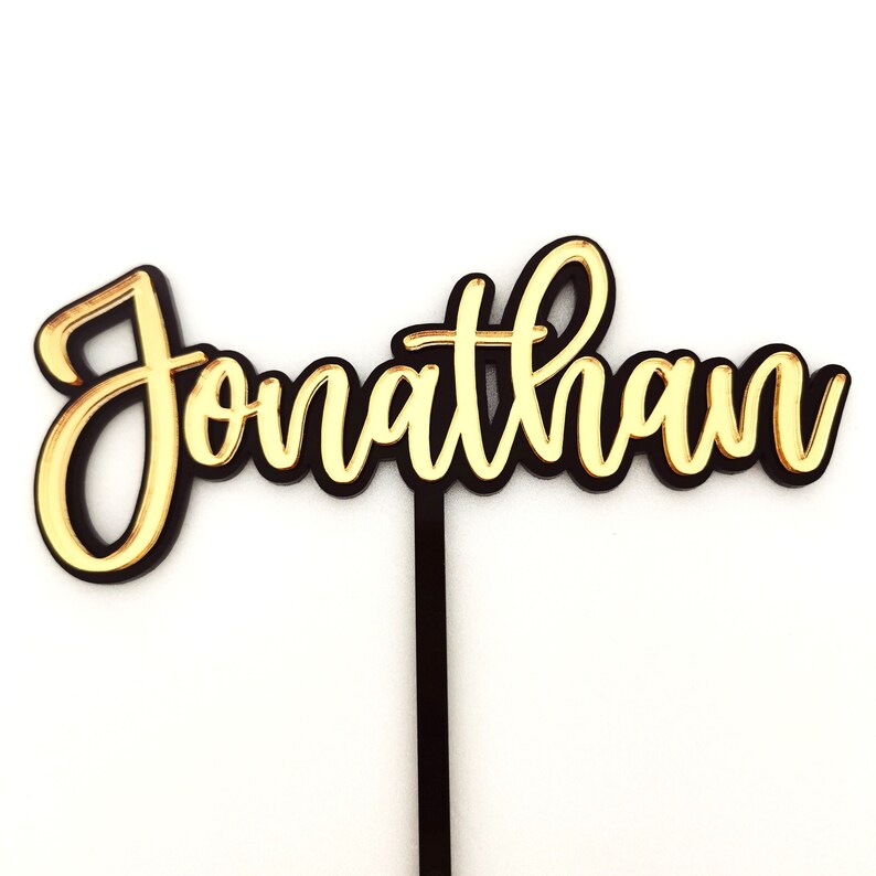 Custom Name Topper Single Word Double Layer Name Topper Etsy