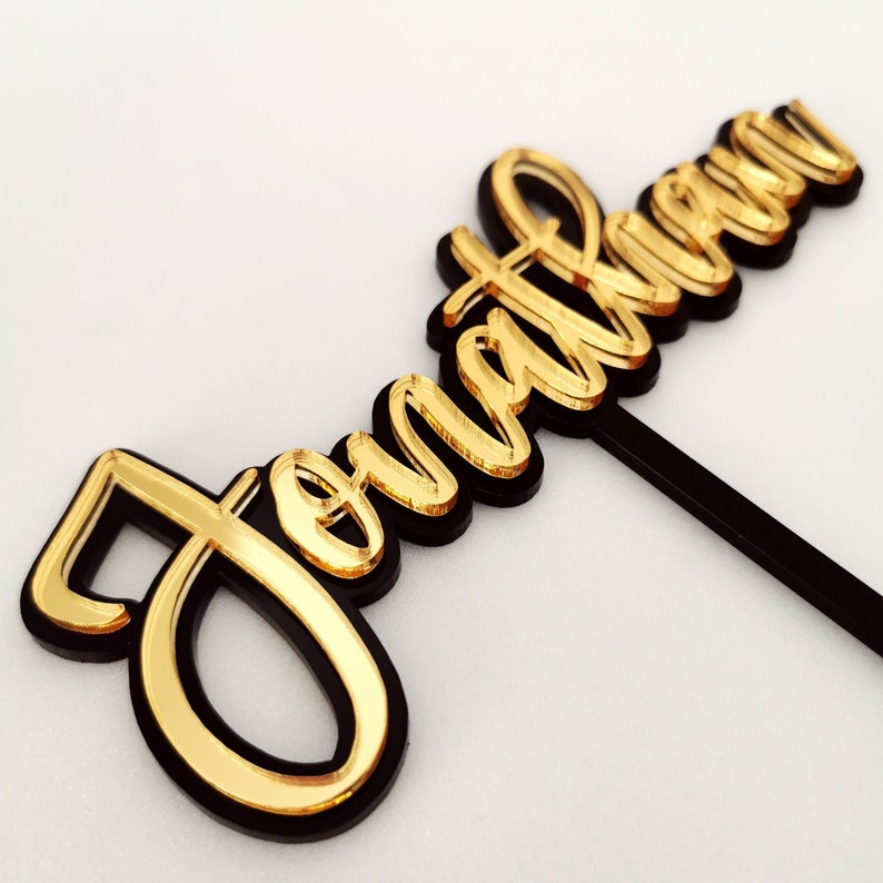 Custom Name Topper Single Word Double Layer Name Topper Etsy