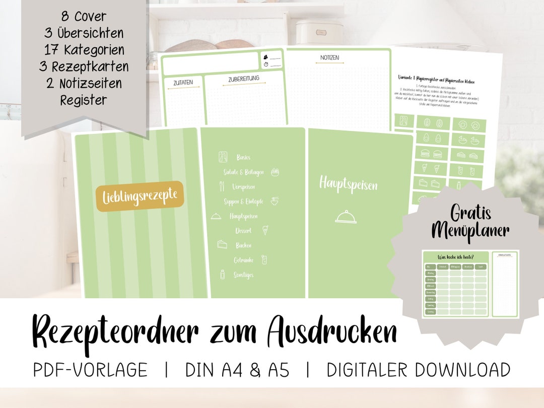 DIY Recipe Folder to Print | Create Your Own Personalized Cookbook ...