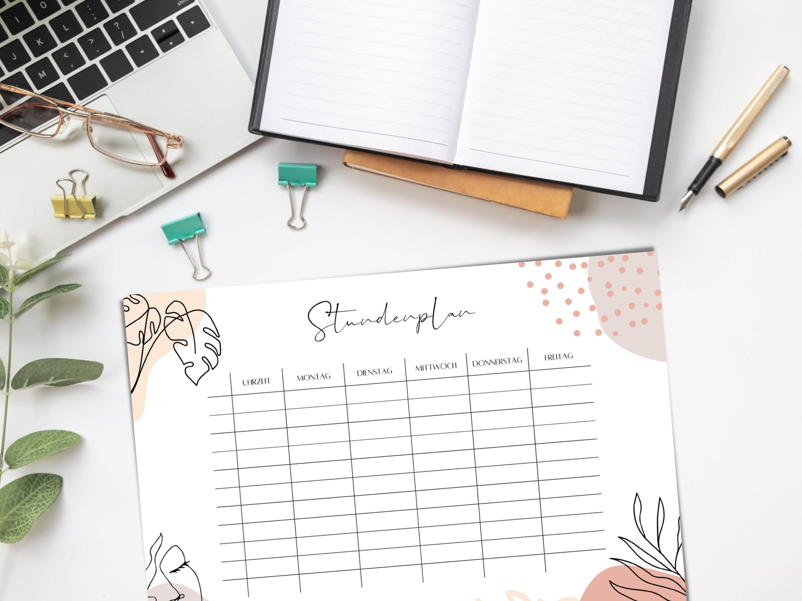 Stundenplan zum Ausdrucken | A4 & A5 | PDF als digitaler Download