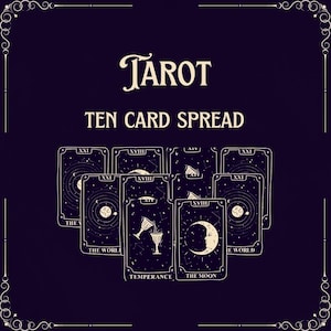 Tarotlegging met tien kaarten verspreid