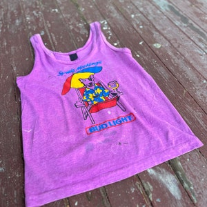 Vintage Spuds MacKenzie vintage 2 sided tank top! Bud Light T-Shirt / Rit dyed. Label size unreadable