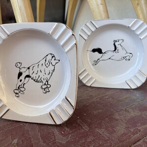 Antique Hand Painted Ceramic Ashtrays