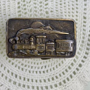 Vintage Train Belt Buckle / Brass