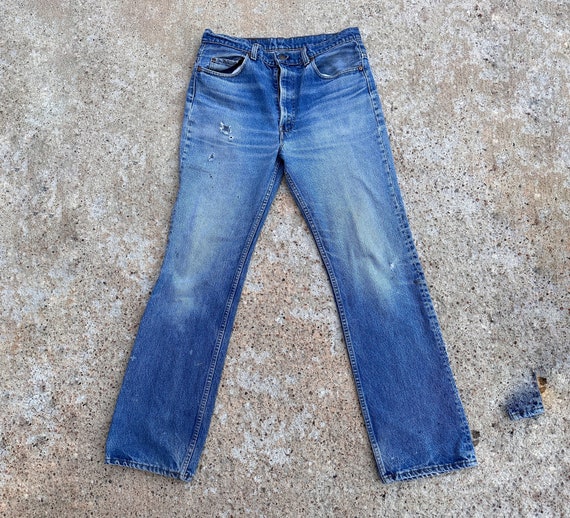Levi’s 517s Vintage Denim/ Worn Jeans / Made in t… - image 3