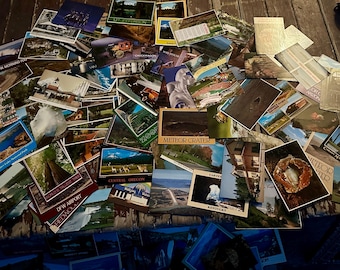 Lote vintage de más de 200 postales sin usar de los años 80