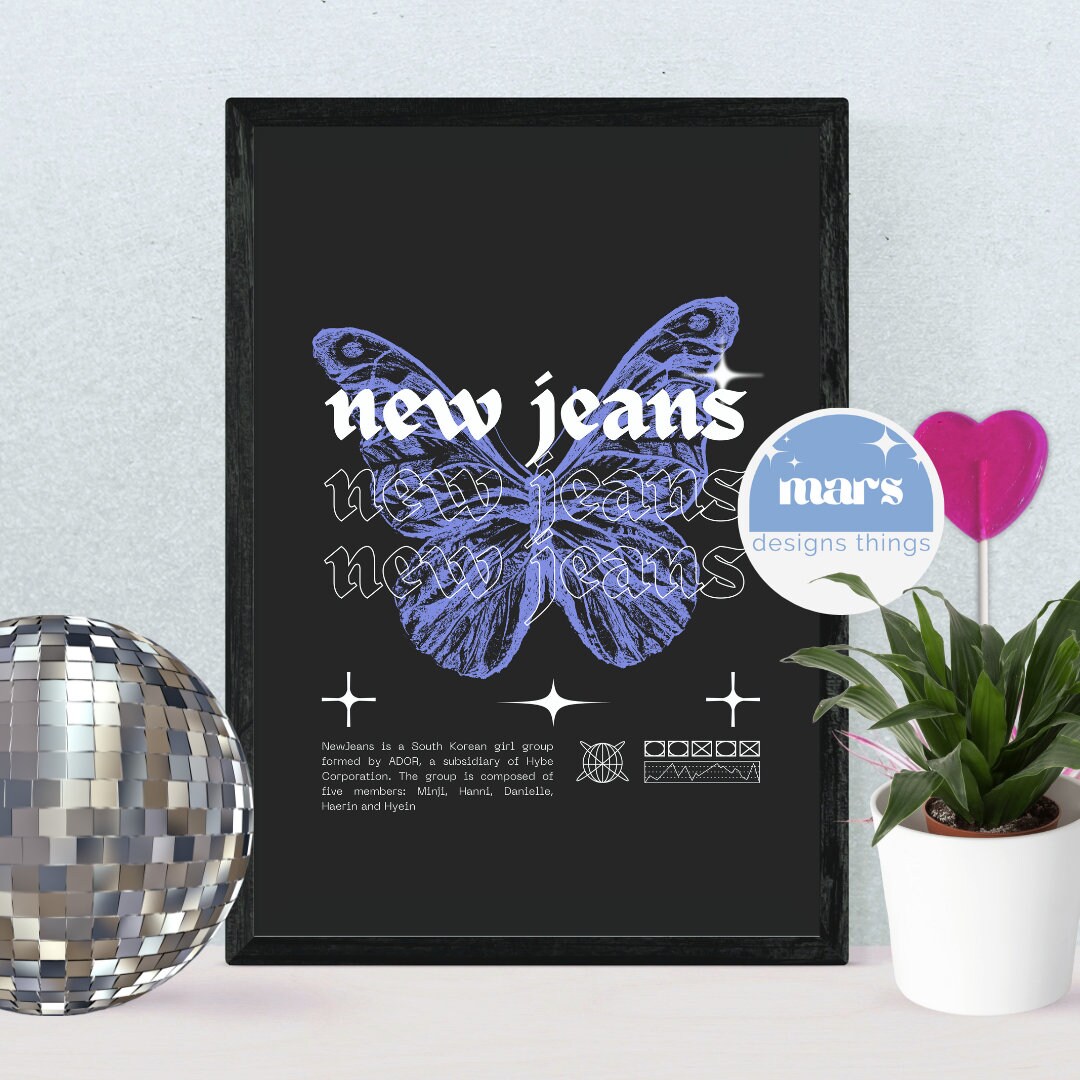 New Jeans Minimalistic Digital Poster (KPOP), Aesthetic New Jeans poster,  Instant Downloadable, Kpop wall print