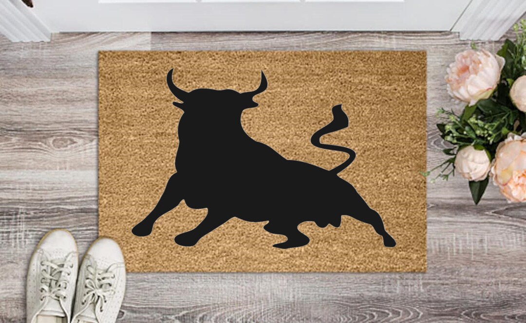 Bull Shape Mat Bull Logo Doormat Bull Design Doormat Bull Art Mat Taurus - Etsy