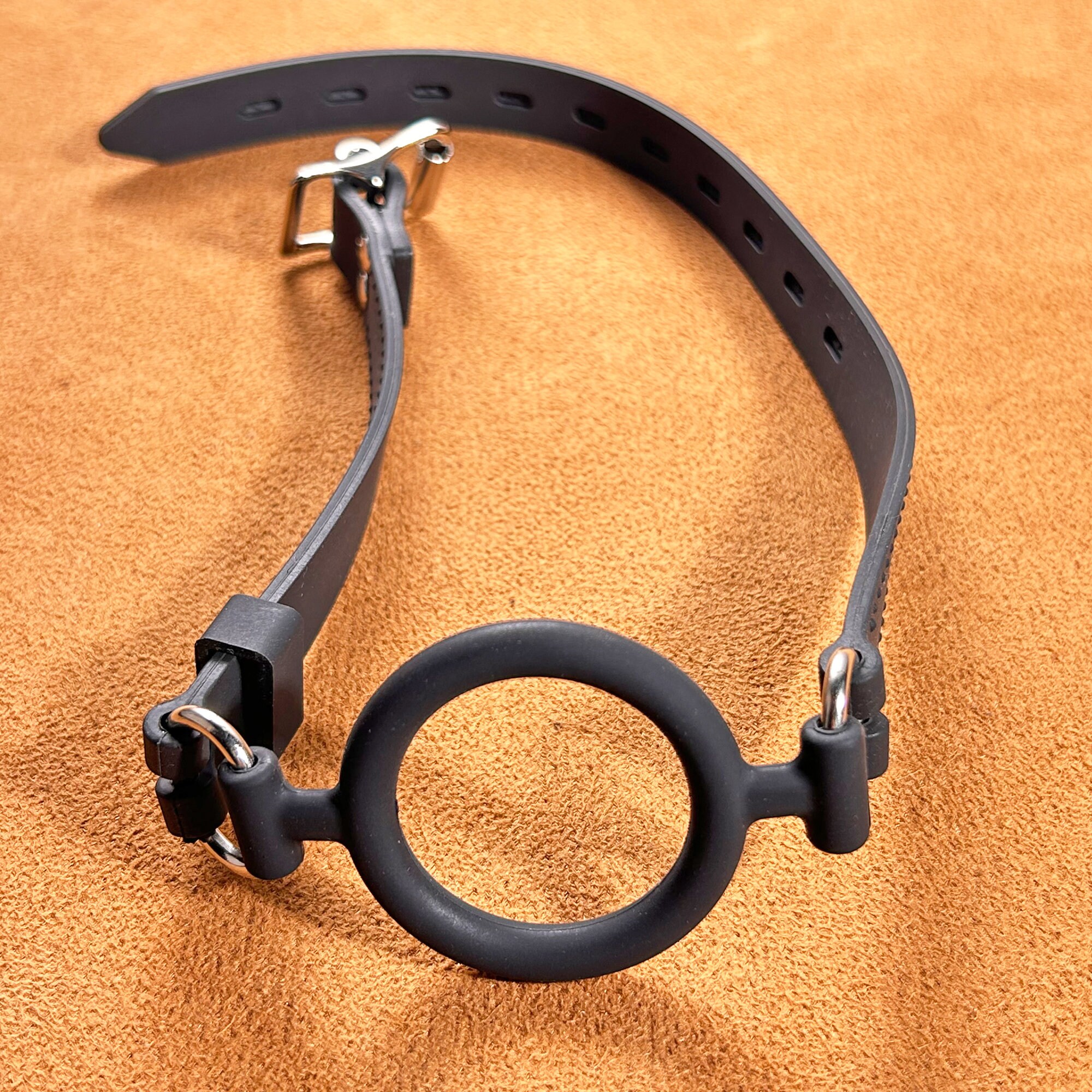 Black Silicone Oring Gag Full Adjustable Fetish Bondage Mouth Etsy